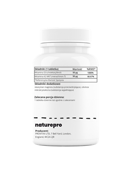 NaturePRO Vitamin D3 + K2 2000 IU 50 mcg 360 tablets